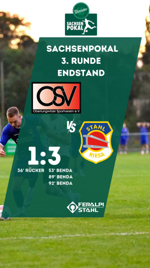 Hattrick von Benda sichert Riesa das Achtelfinale