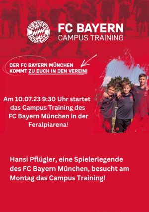Bayern Campus Training startet mit Hansi Pflügler