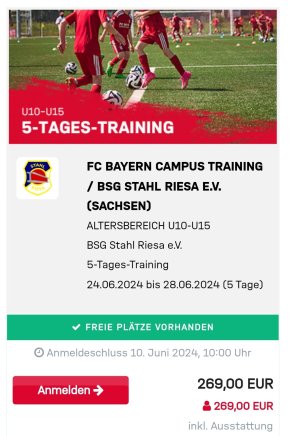 Noch kein Weihnachtsgeschenk? FC BAYERN-CAMP 2024!