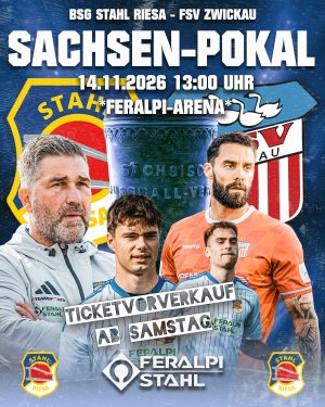 SACHSENPOKAL-KRACHER GEGEN ZWICKAU! - ab Samstag könnt ihr euch eure Tickets sichern!